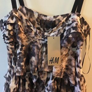 H&M Sheer Ruffle Cheetah Print dress